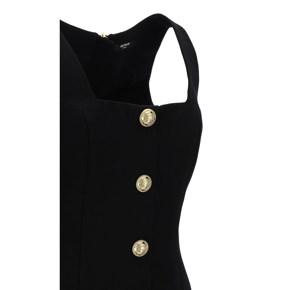 Balmain Black Wool Women Dress Balmain