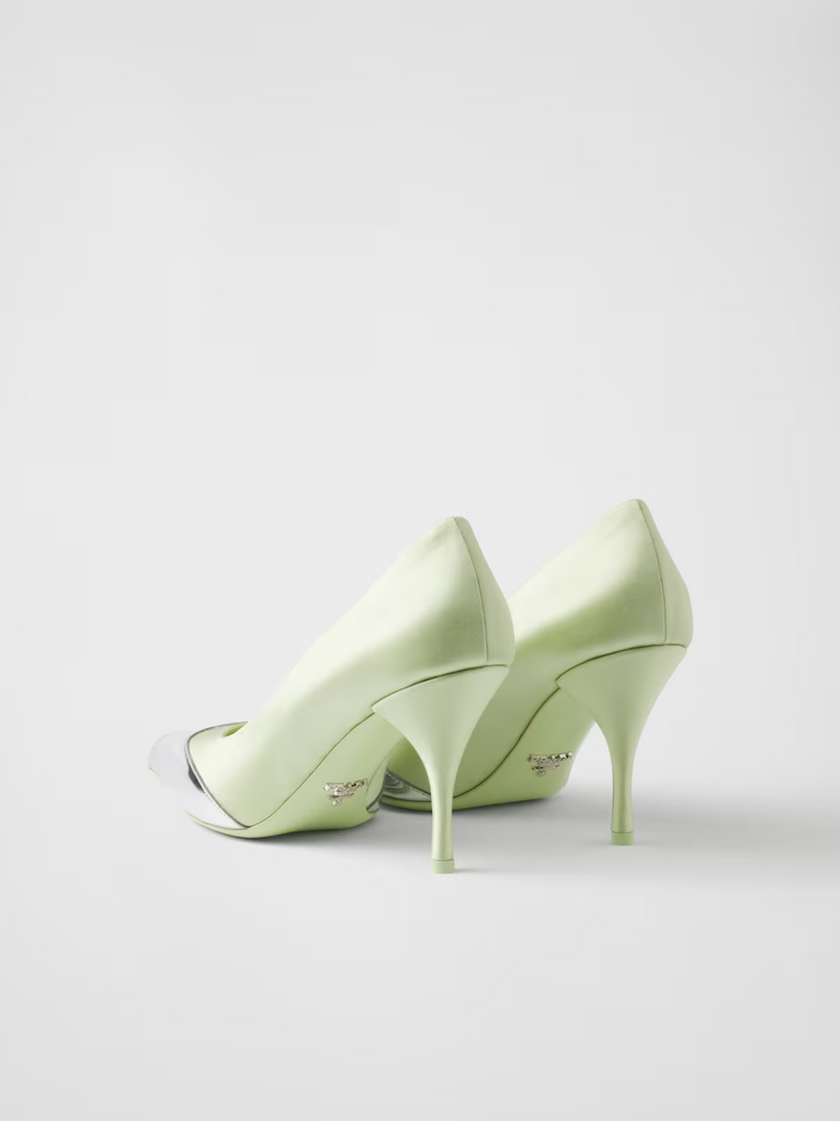 Prada Satin And Metallic Leather Pumps Prada