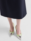 Prada Satin And Metallic Leather Pumps Prada