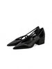Prada Black Leather Cut-Out Pumps 55 Prada