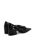 Prada Black Leather Cut-Out Pumps 55 Prada