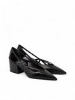 Prada Black Leather Cut-Out Pumps 55 Prada