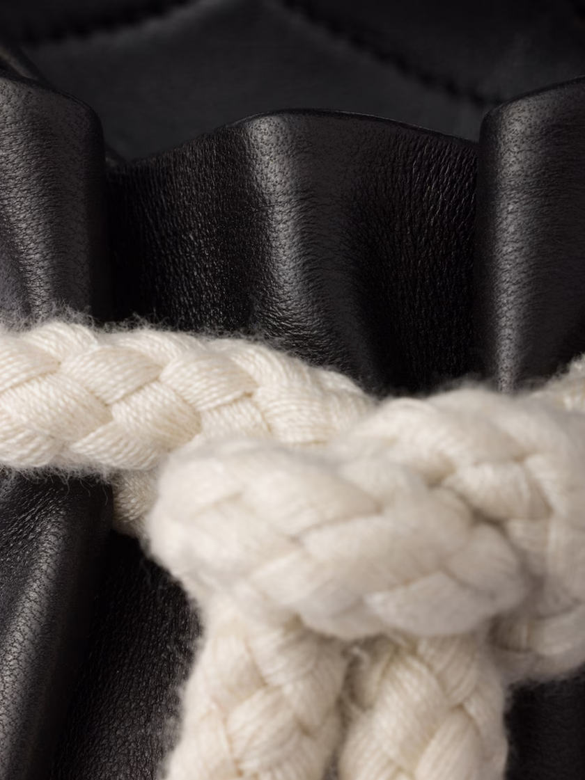 Prada Black Nappa Leather Rope Detail  Sandals Prada