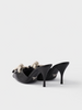 Prada Black Nappa Leather Rope Detail  Sandals Prada