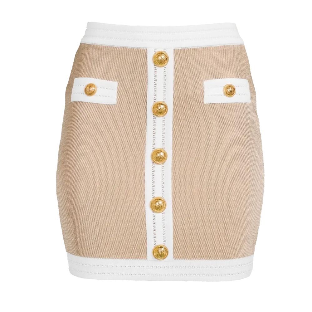 Balmain Beige Viscose Skirt Balmain