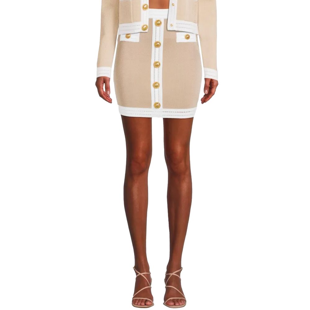 Balmain Beige Viscose Skirt Balmain