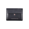 Tommy Hilfiger Sleek Blue Leather Card Holder with Contrast Details Tommy Hilfiger