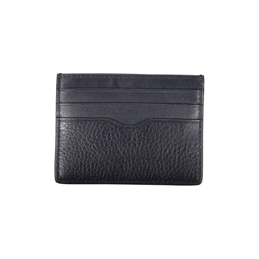 Tommy Hilfiger Sleek Blue Leather Card Holder with Contrast Details Tommy Hilfiger