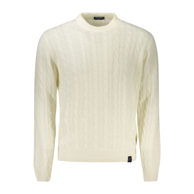 North Sails White Wool Men Sweater North Sails