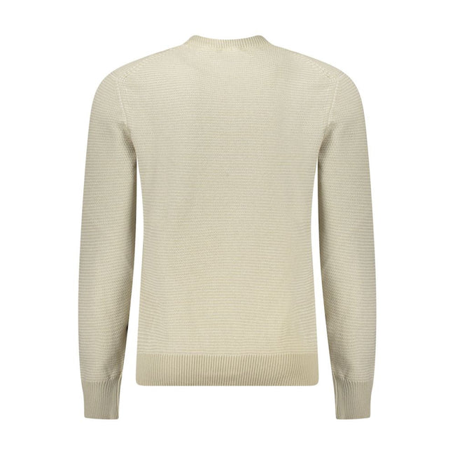 Hugo Boss Beige Cotton Men Sweater Hugo Boss