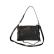 Mario Valentino Black Polyester Women Handbag with Rhinestone Details Mario Valentino