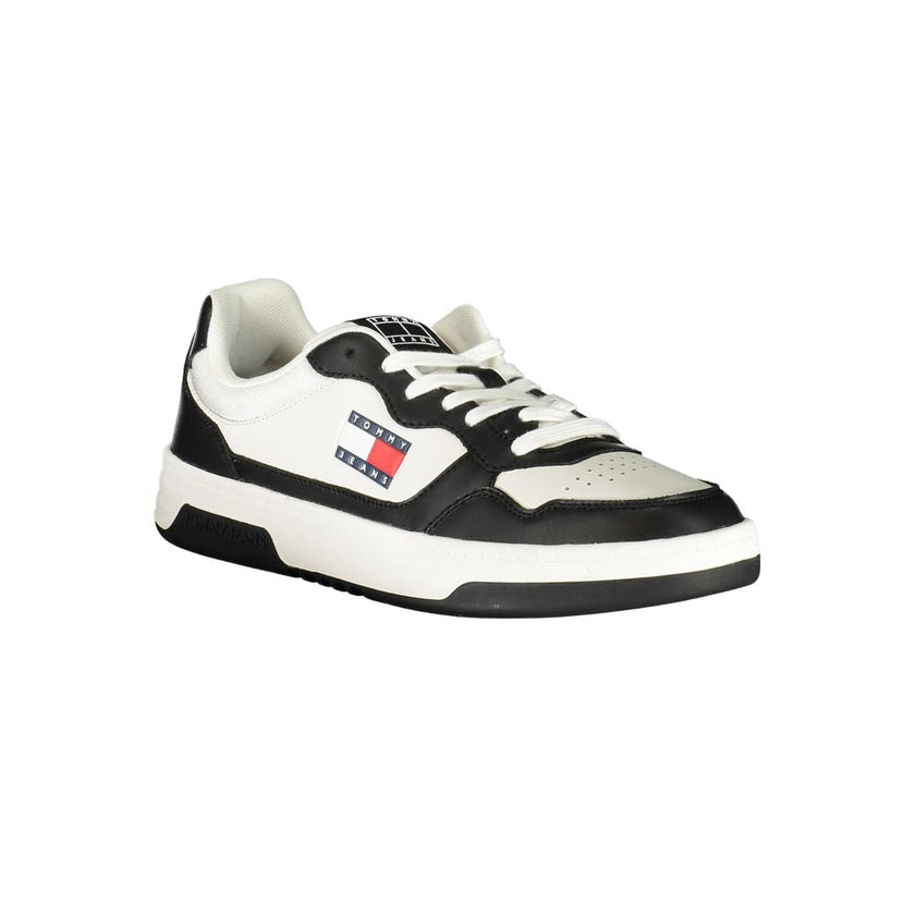 Tommy Hilfiger Black Leather Men Sneaker Tommy Hilfiger