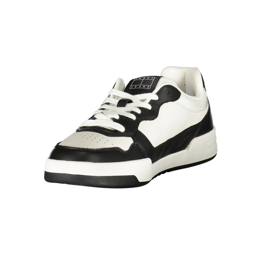 Tommy Hilfiger Black Leather Men Sneaker Tommy Hilfiger
