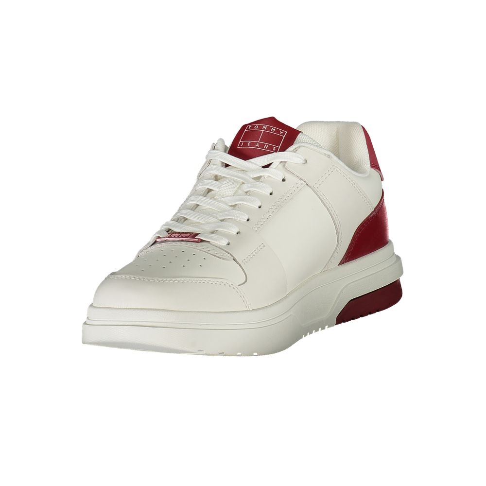 Tommy Hilfiger Red Leather Men Sneaker Tommy Hilfiger