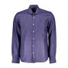 North Sails Blue Linen Men Shirt North Sails