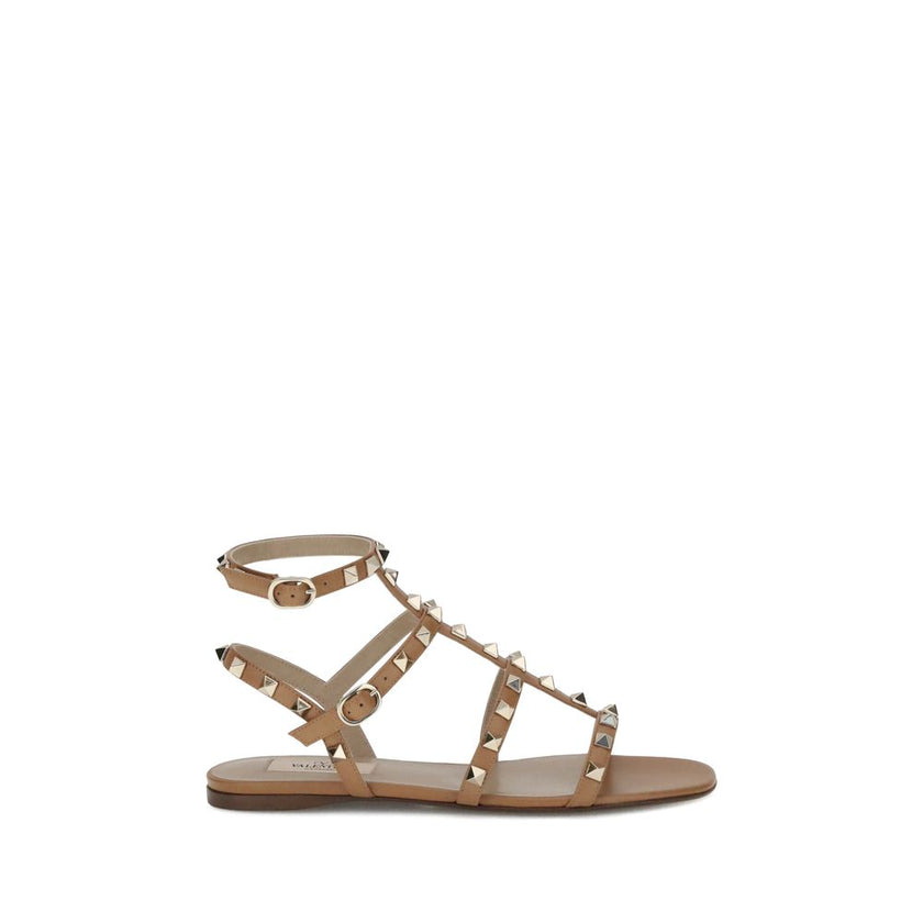 Valentino Garavani Beige Calf Leather Bos Taurus Sandals Valentino Garavani