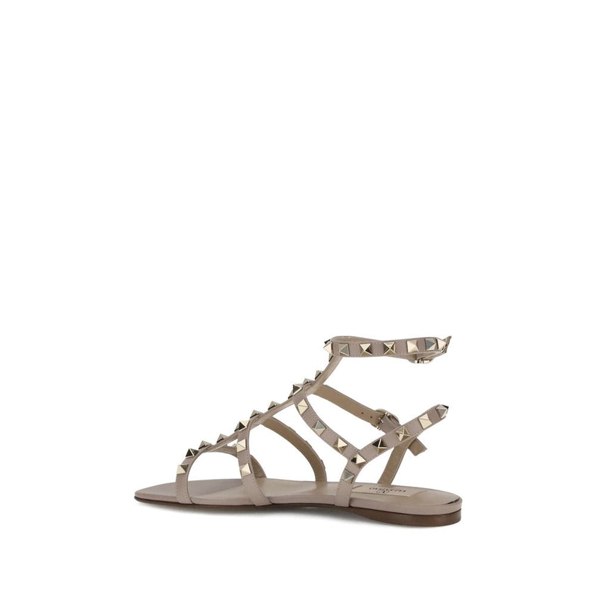 Valentino Garavani Gray Calf Leather Bos Taurus Sandals Valentino Garavani