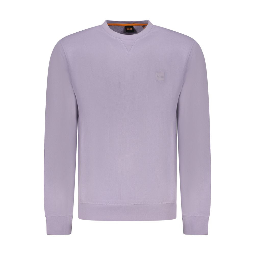 Hugo Boss Purple Cotton Men Sweater Hugo Boss