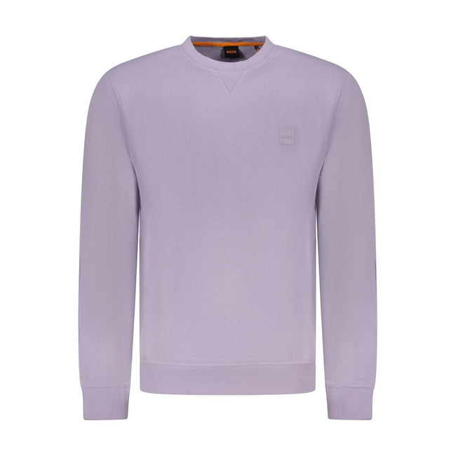 Hugo Boss Purple Cotton Men Sweater Hugo Boss