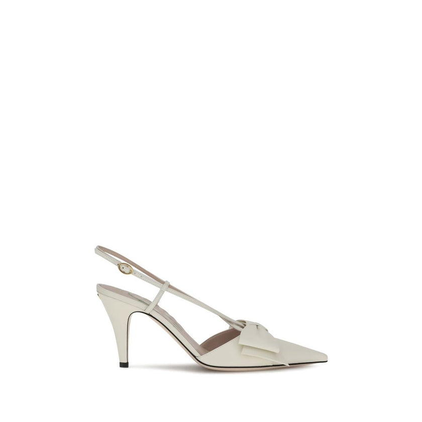Valentino Garavani White Calf Leather Bos Taurus High Heel Pumps Valentino Garavani