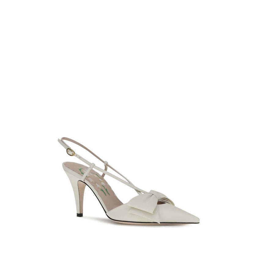 Valentino Garavani White Calf Leather Bos Taurus High Heel Pumps Valentino Garavani