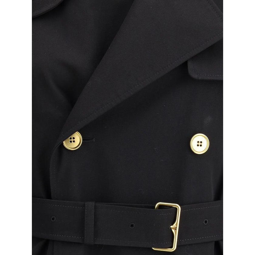 Burberry Black Cotton Coat Burberry