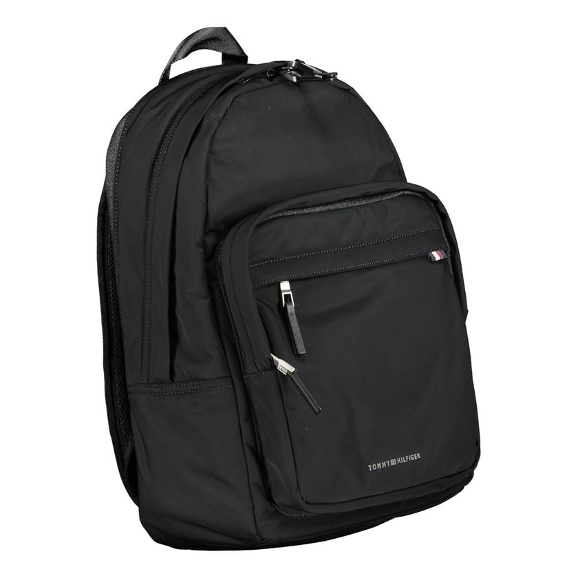 Tommy Hilfiger Black Polyester Men Backpack Tommy Hilfiger