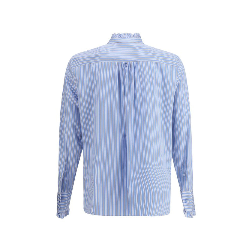 Valentino Light Blue Cotton Pattern Shirt Valentino