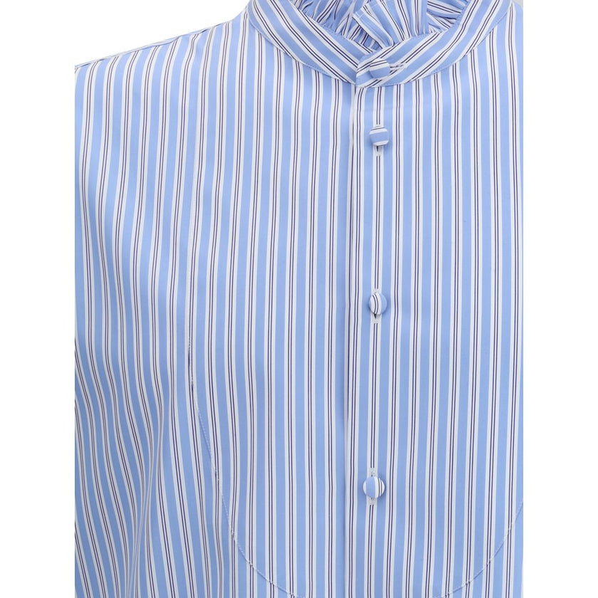 Valentino Light Blue Cotton Pattern Shirt Valentino