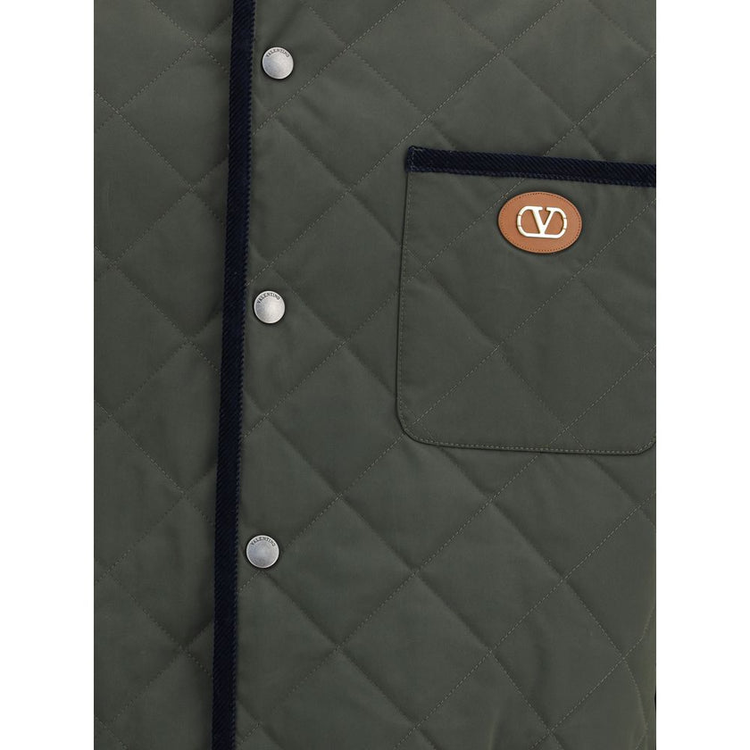 Valentino Green Polyamide Coat Valentino