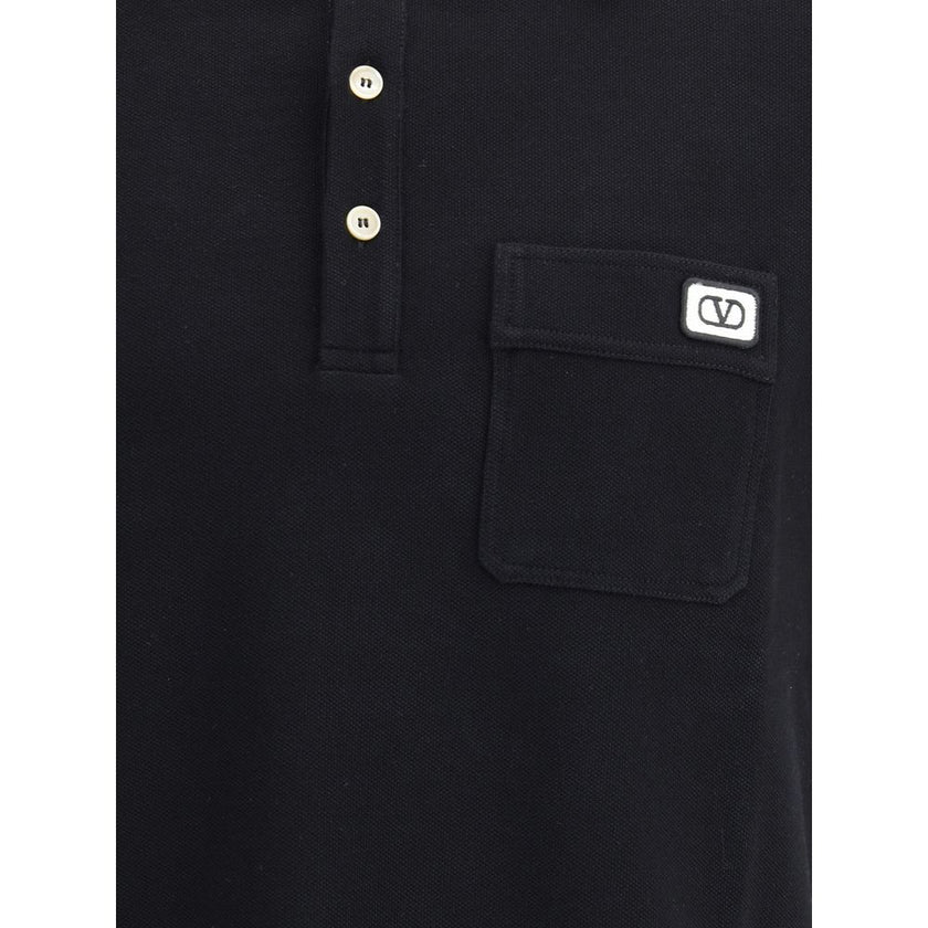 Valentino Black Cotton Polo Shirt Valentino