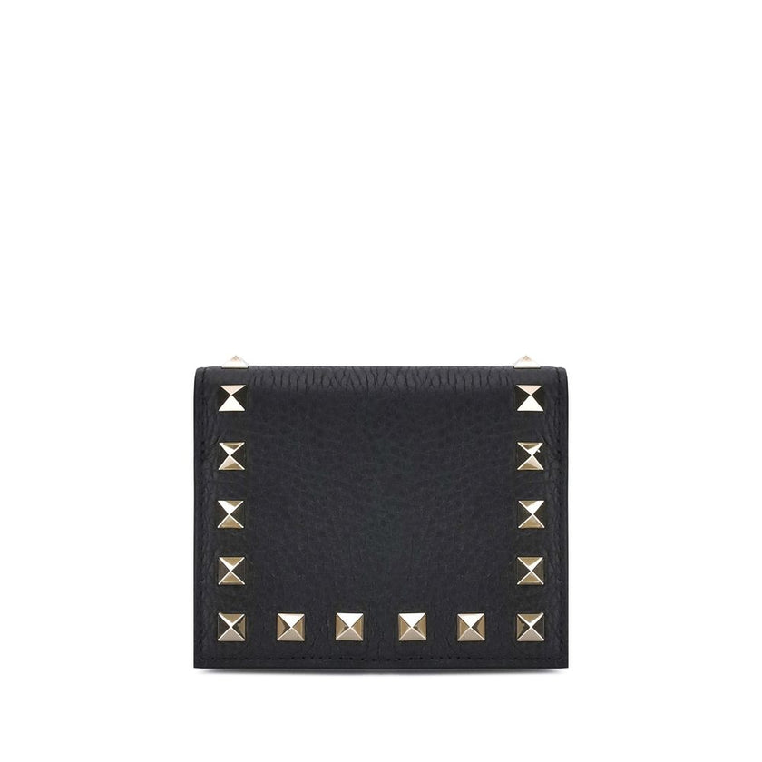 Valentino Garavani Black Calf Leather Bos Taurus Wallet Valentino Garavani