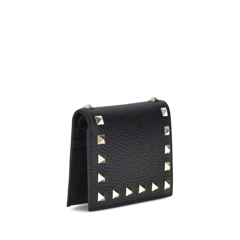 Valentino Garavani Black Calf Leather Bos Taurus Wallet Valentino Garavani