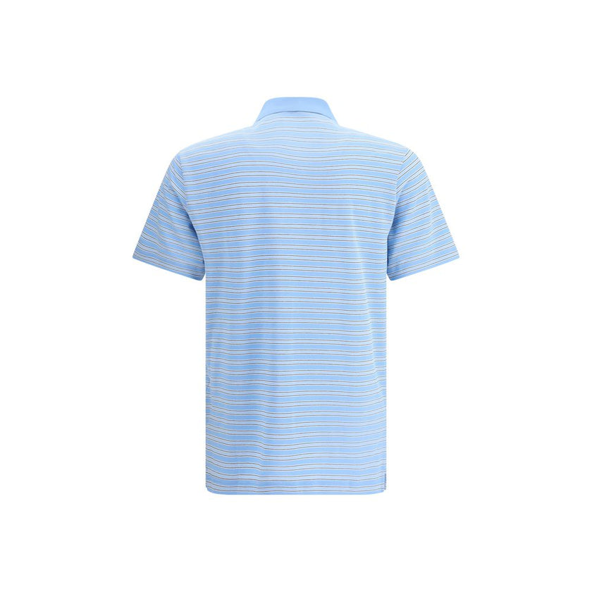 Prada Light Blue Cotton Polo Shirt Prada