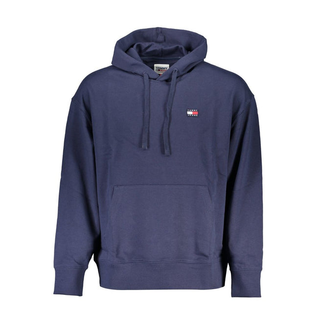 Tommy Hilfiger Blue Cotton Men Sweater with Hood Tommy Hilfiger
