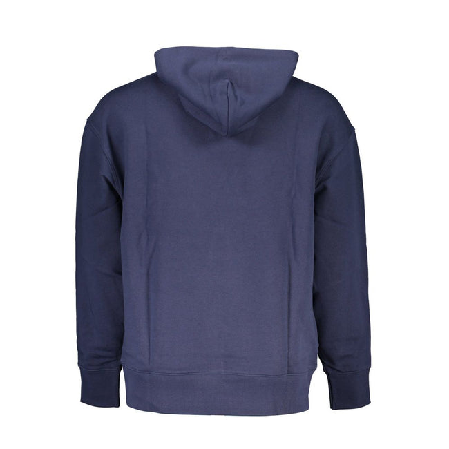Tommy Hilfiger Blue Cotton Men Sweater with Hood Tommy Hilfiger