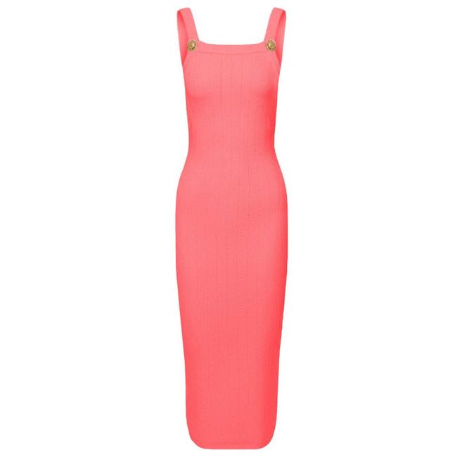 Balmain Pink Viscose Dress Balmain
