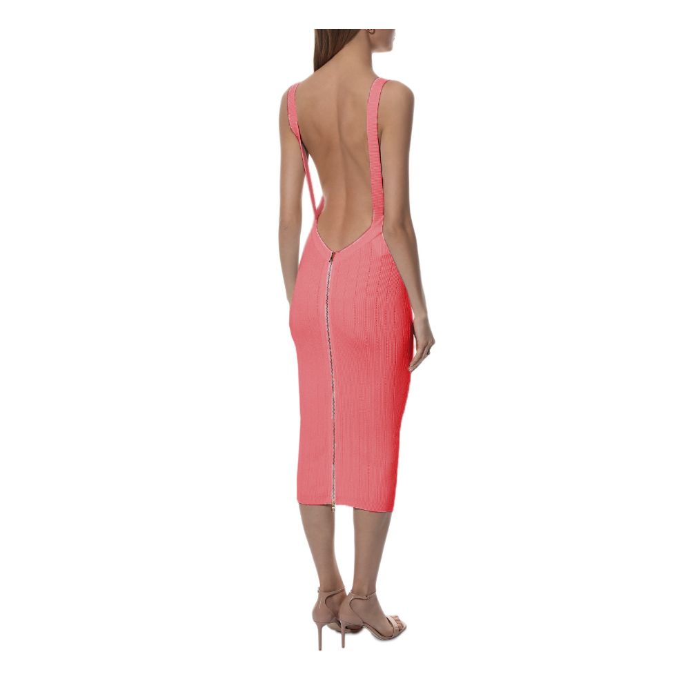 Balmain Pink Viscose Dress Balmain
