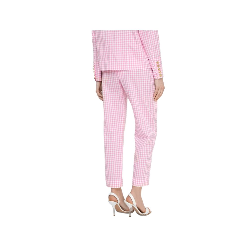 Balmain Pink Cotton Women Pants Balmain