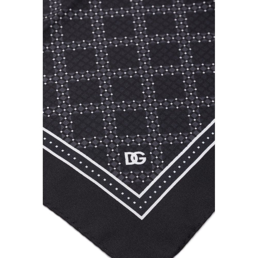 Dolce & Gabbana Black Silk Pocket Square Dolce & Gabbana