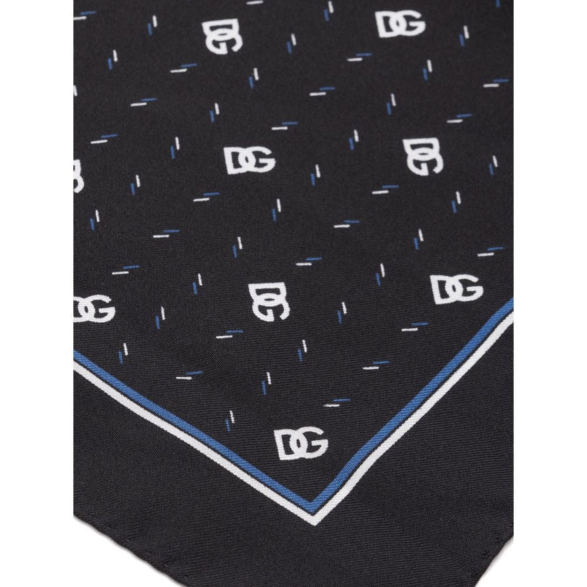 Dolce & Gabbana Black Silk Pocket Square Dolce & Gabbana