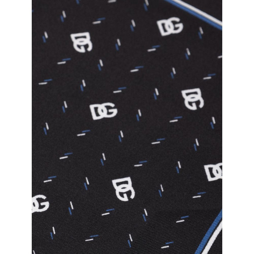 Dolce & Gabbana Black Silk Pocket Square Dolce & Gabbana