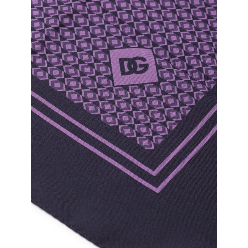 Dolce & Gabbana Purple Silk Pocket Square Dolce & Gabbana