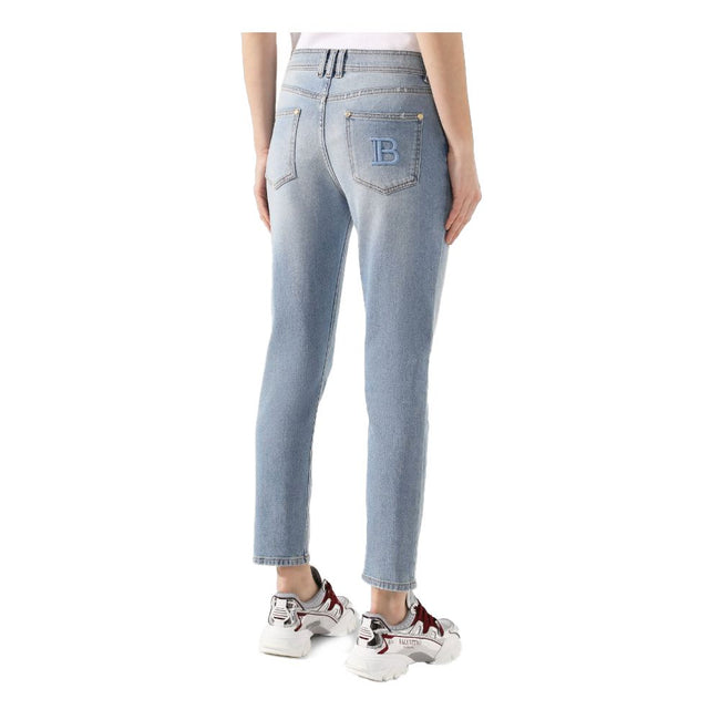 Balmain Blue Cotton Women's Jeans Balmain