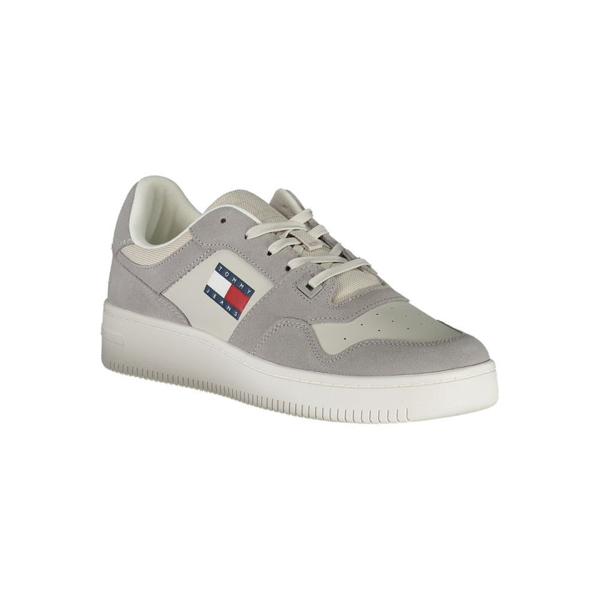 Tommy Hilfiger Grigio Pelle Men Sneaker Tommy Hilfiger
