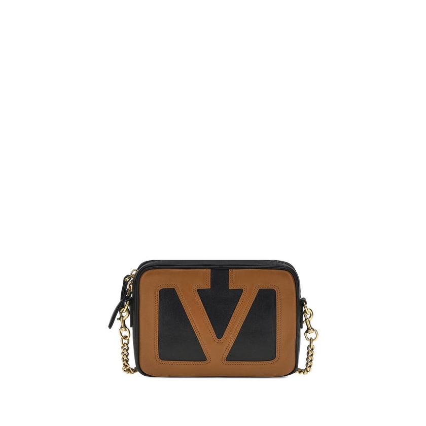 Valentino Garavani Black Calf Leather Bos Taurus Shoulder Bag Valentino Garavani