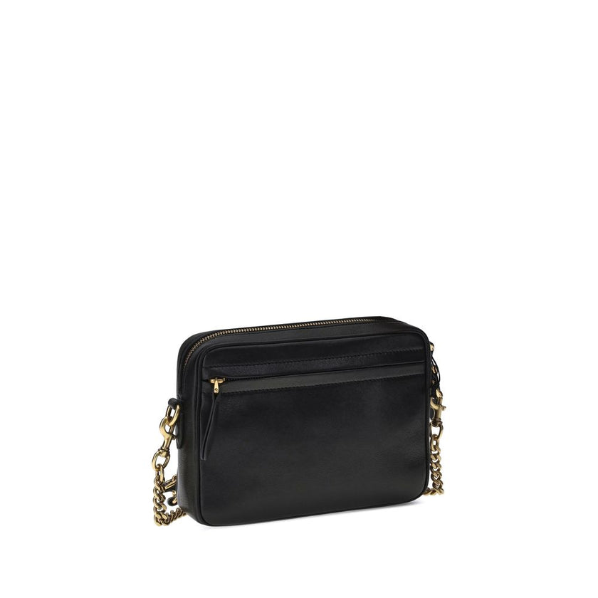 Valentino Garavani Black Calf Leather Bos Taurus Shoulder Bag Valentino Garavani