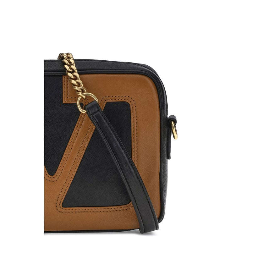 Valentino Garavani Black Calf Leather Bos Taurus Shoulder Bag Valentino Garavani