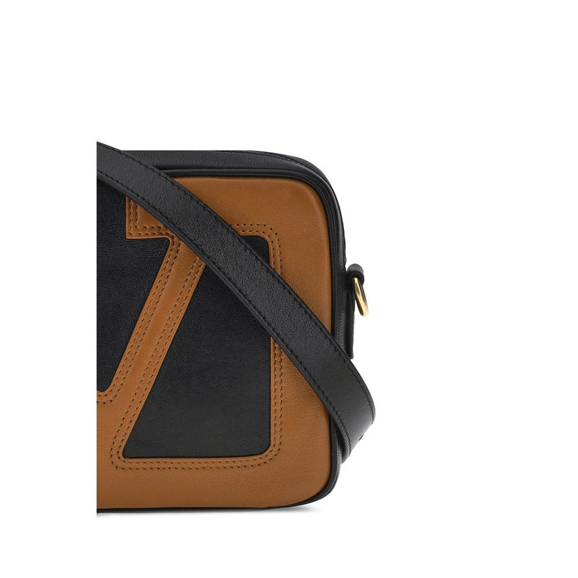 Valentino Garavani Black Calf Leather Bos Taurus Shoulder Bag Valentino Garavani