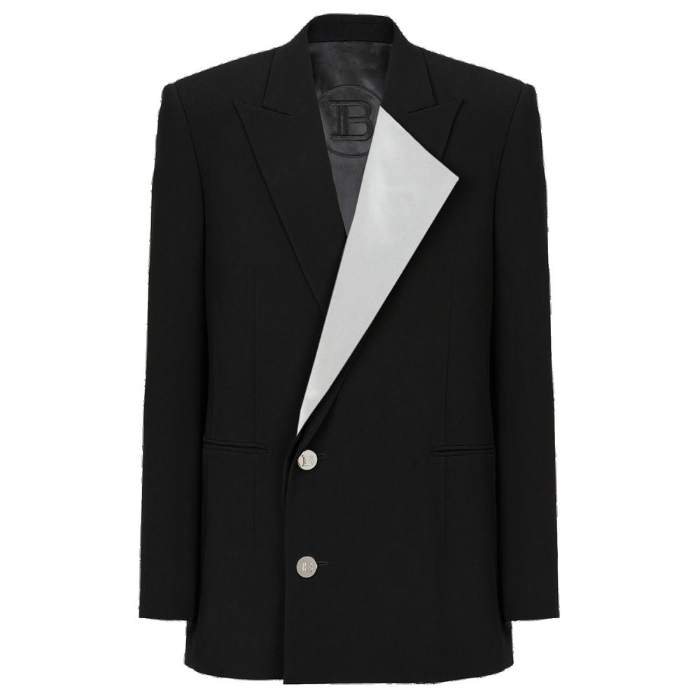 Balmain Black Viscose Women Blazer Balmain